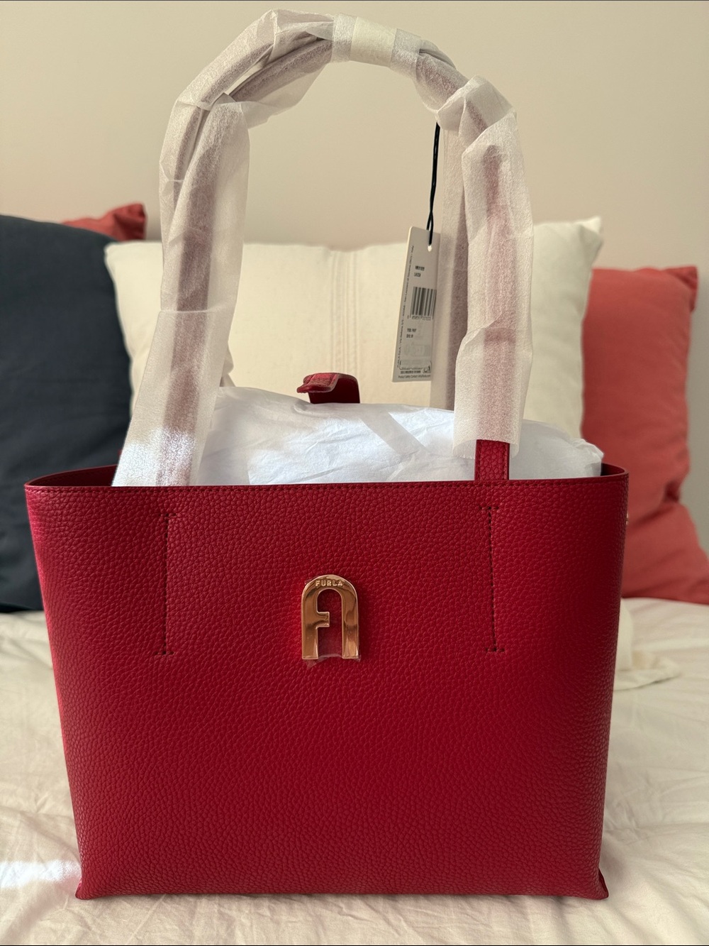 Furla Red Leather Tote Bag